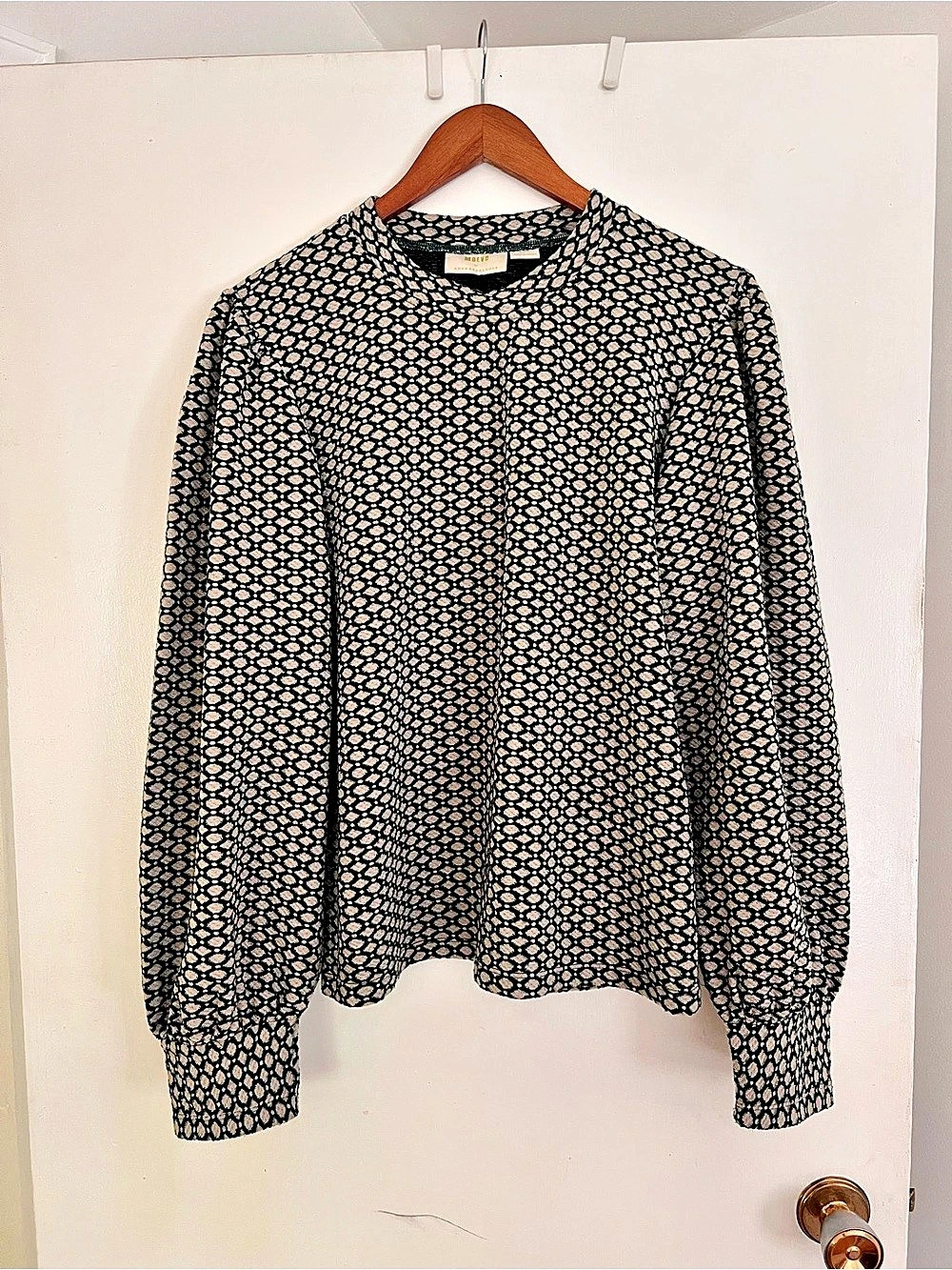 Maeve Geometric Long Sleeve Blouse